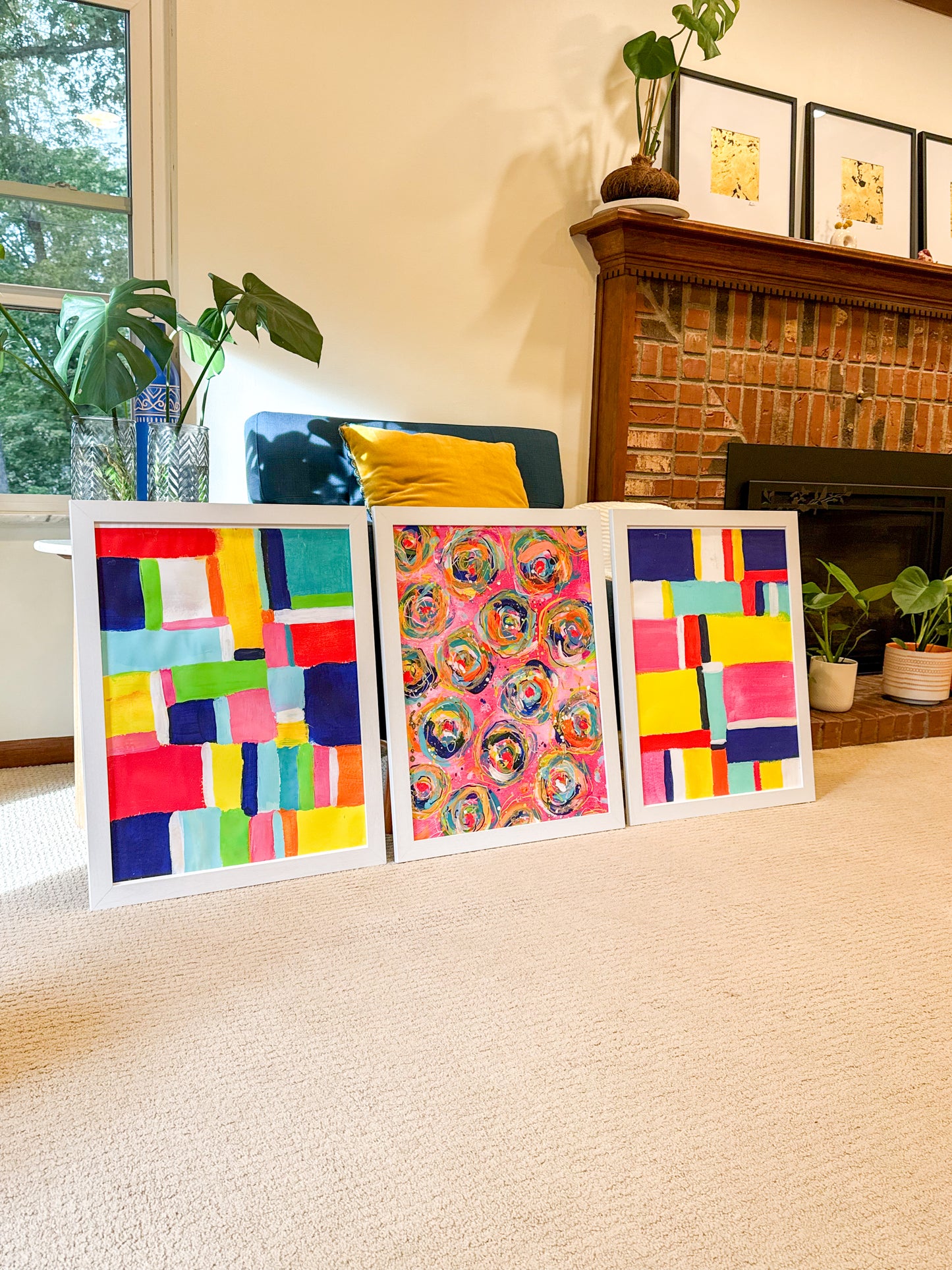 Framed Print - Abstract Pink Florals